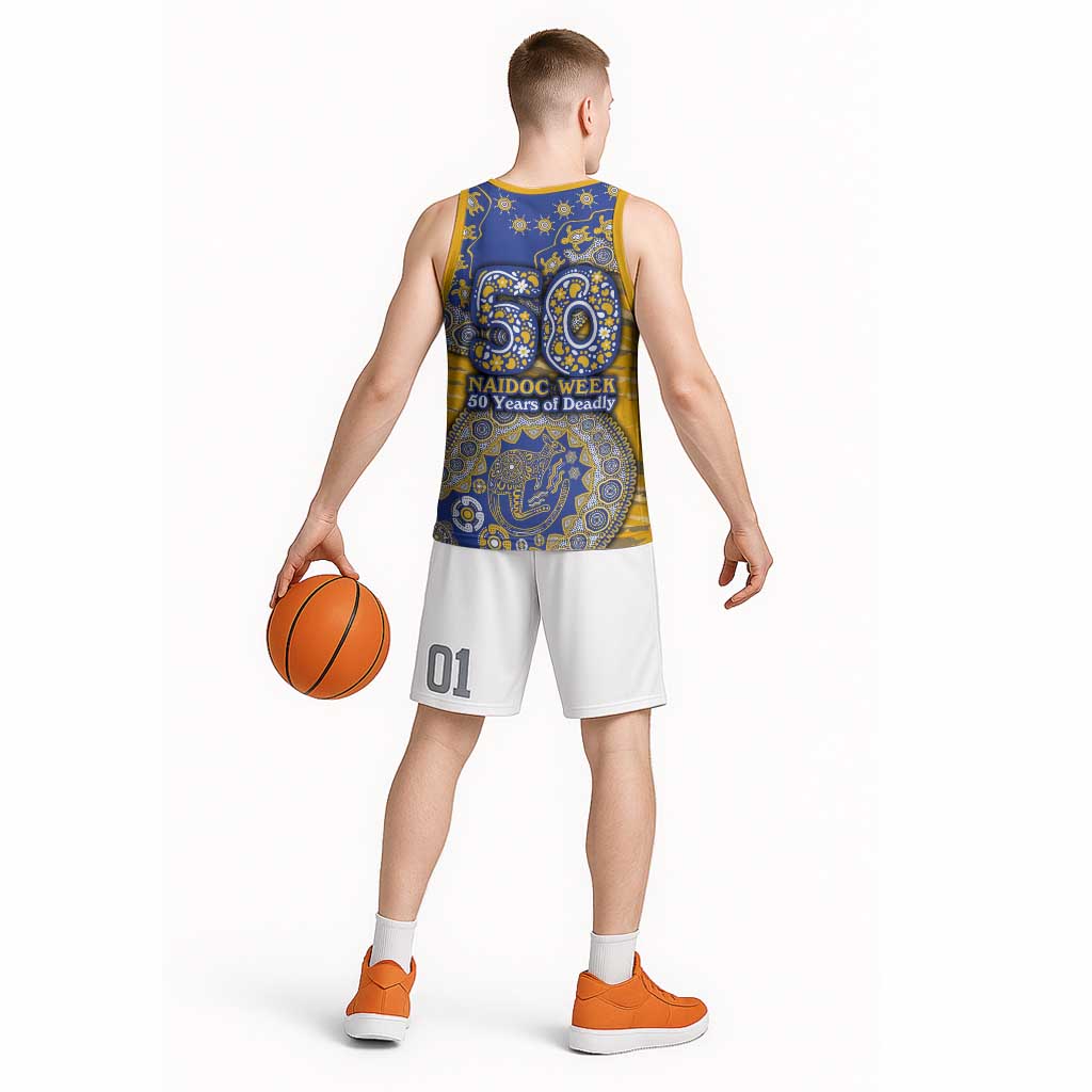 West Coast Eagles NAIDOC Week 2026 Basketball Jersey Australian Aboriginal Dot Art Dreamtime Pattern Style
