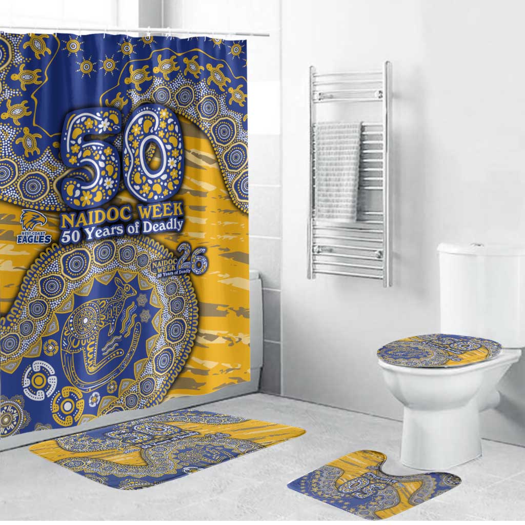 West Coast Eagles NAIDOC Week 2026 Bathroom Set Australian Aboriginal Dot Art Dreamtime Pattern Style