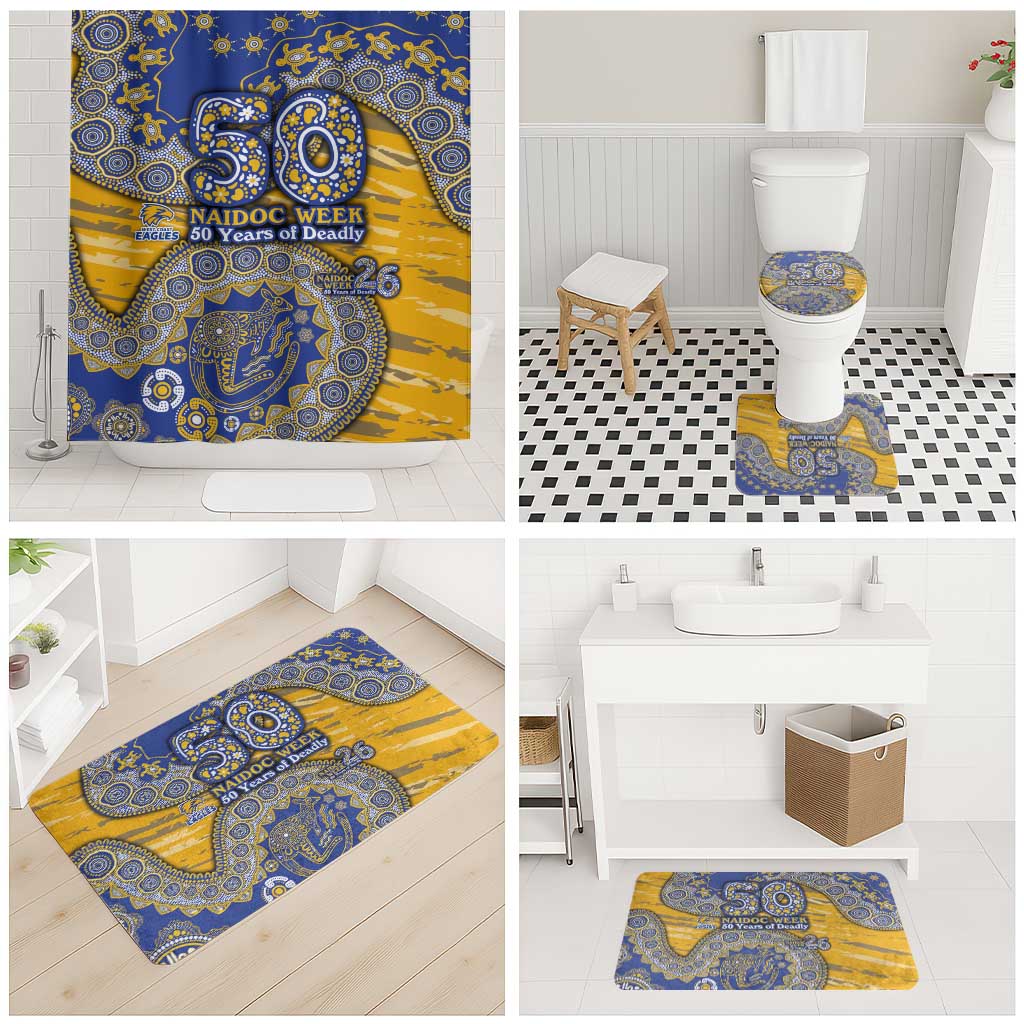 West Coast Eagles NAIDOC Week 2026 Bathroom Set Australian Aboriginal Dot Art Dreamtime Pattern Style