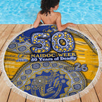 West Coast Eagles NAIDOC Week 2026 Beach Blanket Australian Aboriginal Dot Art Dreamtime Pattern Style