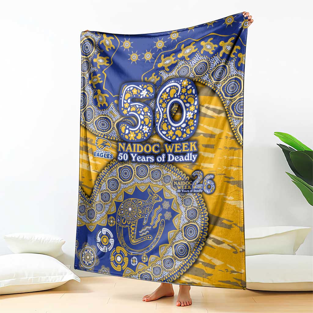 West Coast Eagles NAIDOC Week 2026 Blanket Australian Aboriginal Dot Art Dreamtime Pattern Style