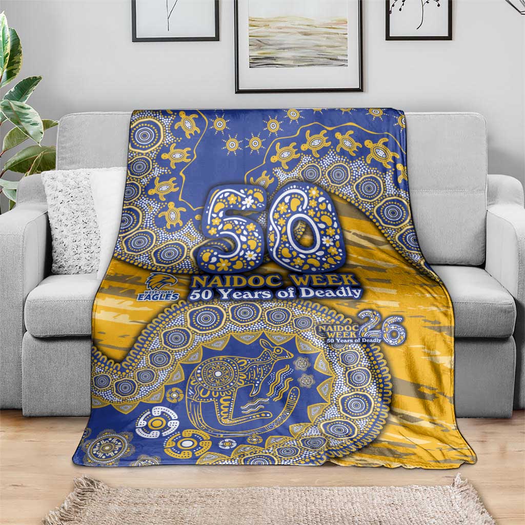 West Coast Eagles NAIDOC Week 2026 Blanket Australian Aboriginal Dot Art Dreamtime Pattern Style