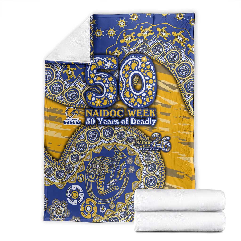West Coast Eagles NAIDOC Week 2026 Blanket Australian Aboriginal Dot Art Dreamtime Pattern Style