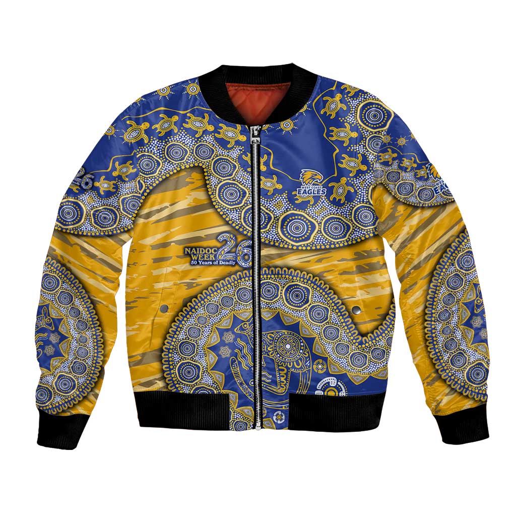 West Coast Eagles NAIDOC Week 2026 Bomber Jacket Australian Aboriginal Dot Art Dreamtime Pattern Style