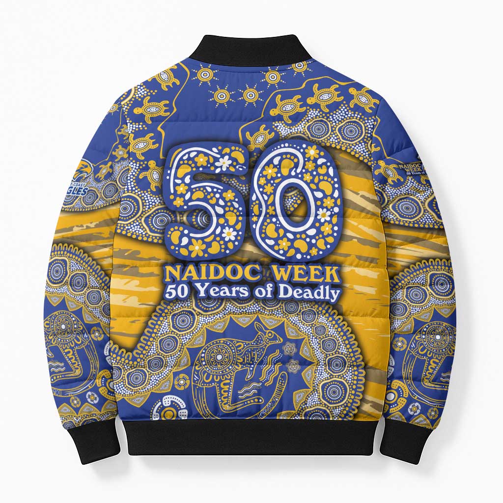 West Coast Eagles NAIDOC Week 2026 Bomber Puffer Jacket Australian Aboriginal Dot Art Dreamtime Pattern Style