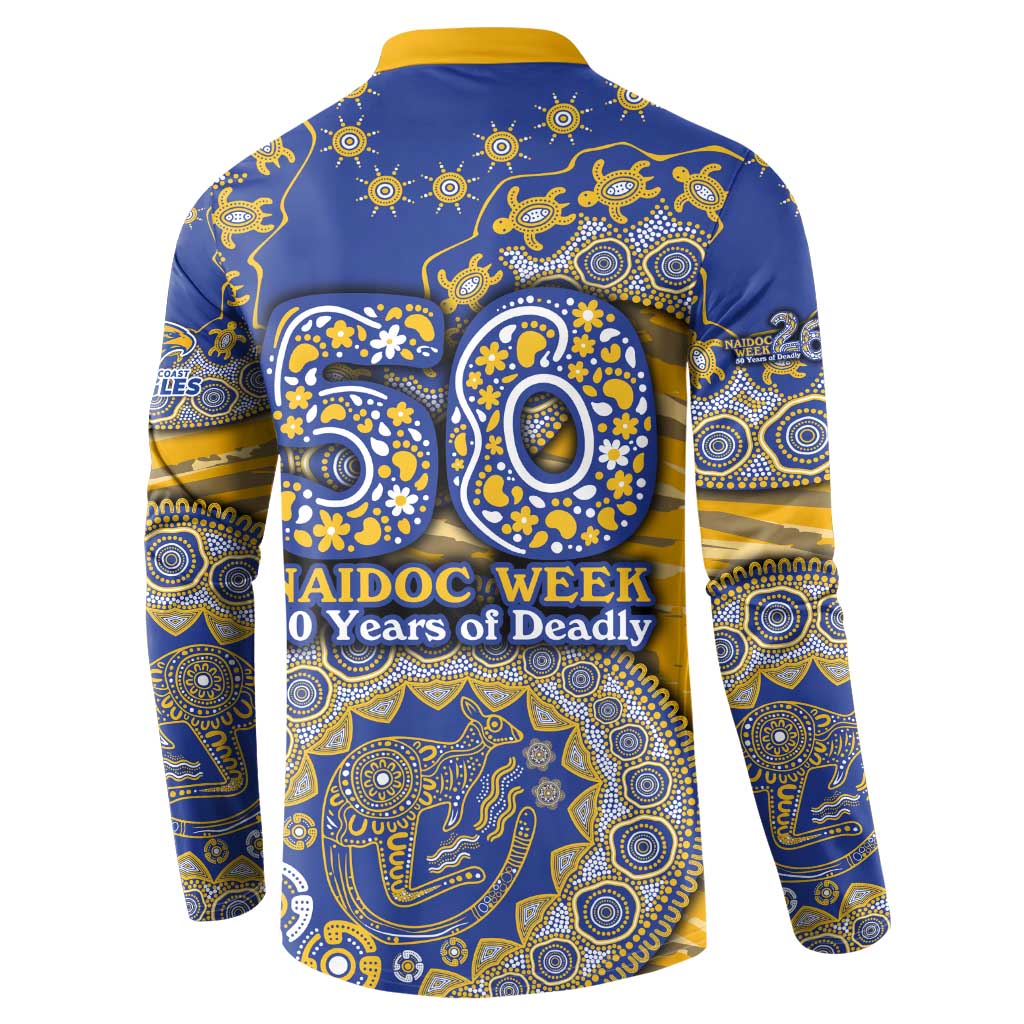 West Coast Eagles NAIDOC Week 2026 Button Sweatshirt Australian Aboriginal Dot Art Dreamtime Pattern Style