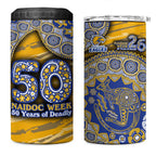 West Coast Eagles NAIDOC Week 2026 4 in 1 Can Cooler Tumbler Australian Aboriginal Dot Art Dreamtime Pattern Style