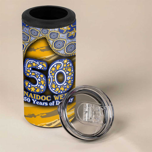 West Coast Eagles NAIDOC Week 2026 4 in 1 Can Cooler Tumbler Australian Aboriginal Dot Art Dreamtime Pattern Style