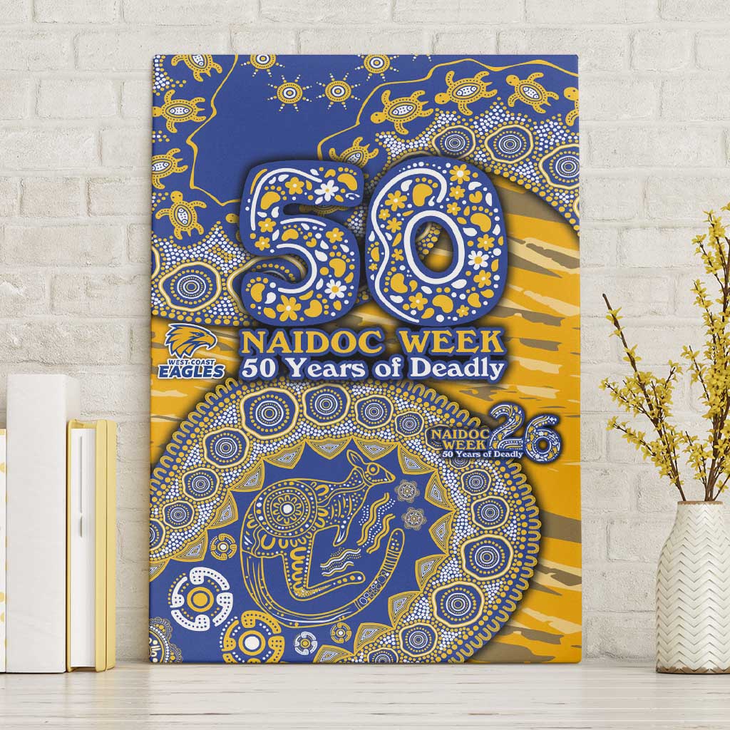 West Coast Eagles NAIDOC Week 2026 Canvas Wall Art Australian Aboriginal Dot Art Dreamtime Pattern Style