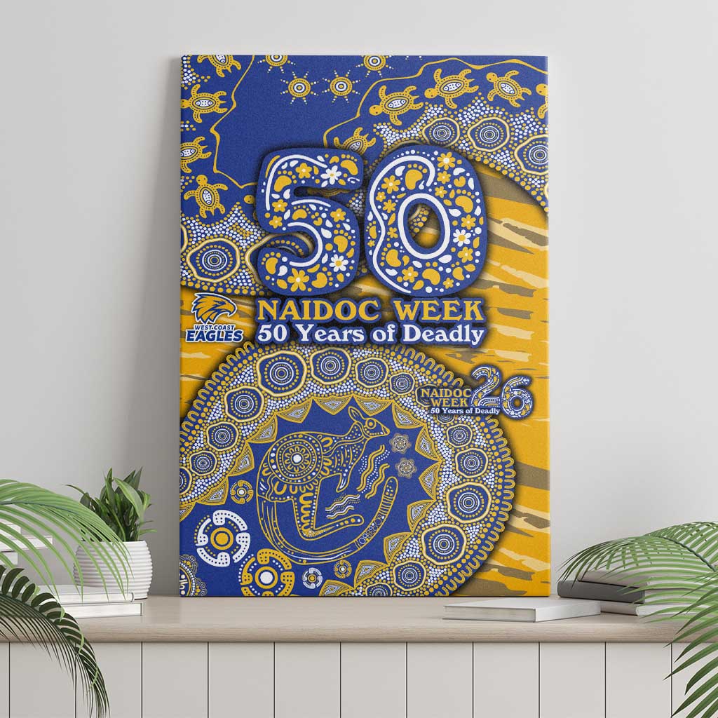 West Coast Eagles NAIDOC Week 2026 Canvas Wall Art Australian Aboriginal Dot Art Dreamtime Pattern Style