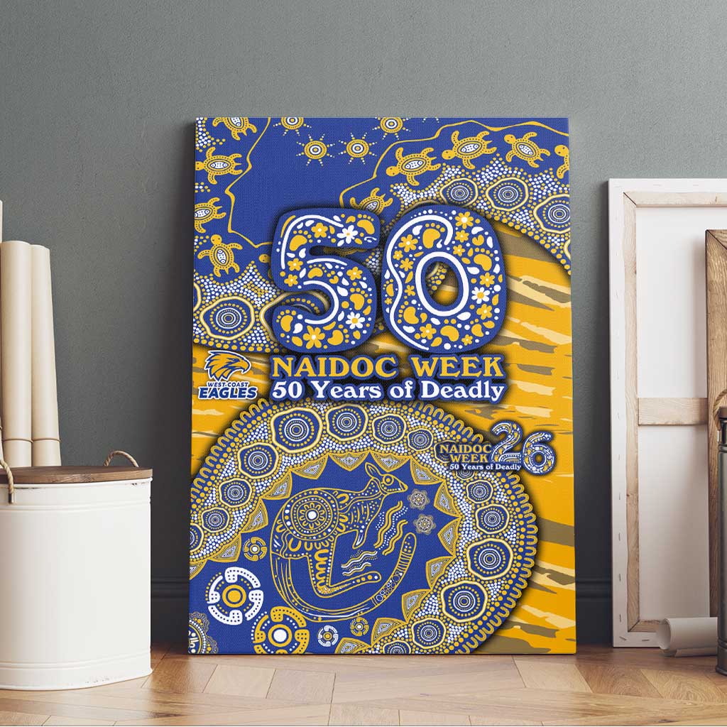 West Coast Eagles NAIDOC Week 2026 Canvas Wall Art Australian Aboriginal Dot Art Dreamtime Pattern Style