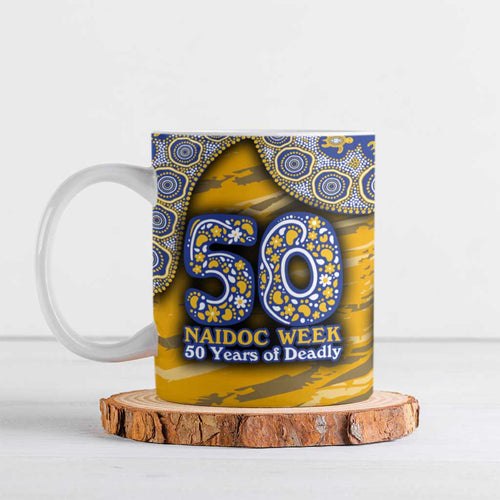 West Coast Eagles NAIDOC Week 2026 Ceramic Mug Australian Aboriginal Dot Art Dreamtime Pattern Style