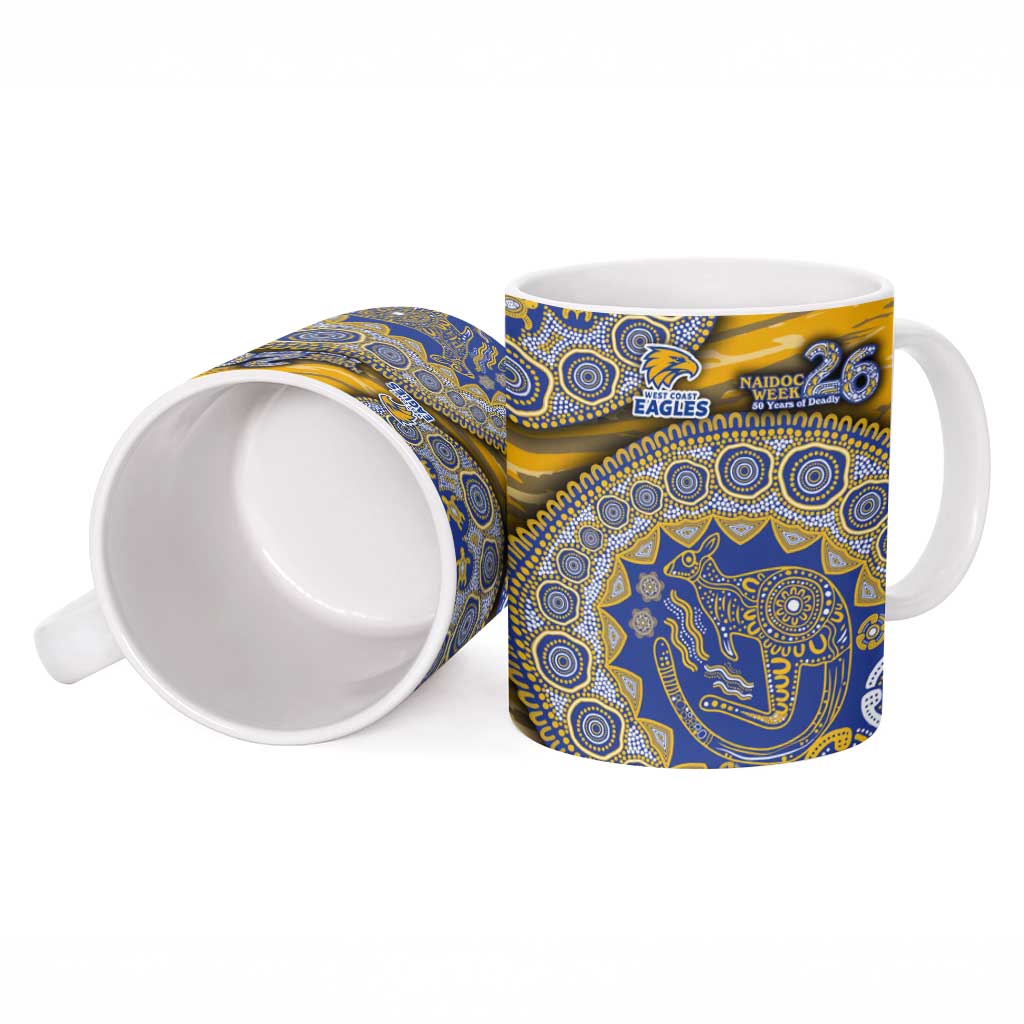 West Coast Eagles NAIDOC Week 2026 Ceramic Mug Australian Aboriginal Dot Art Dreamtime Pattern Style