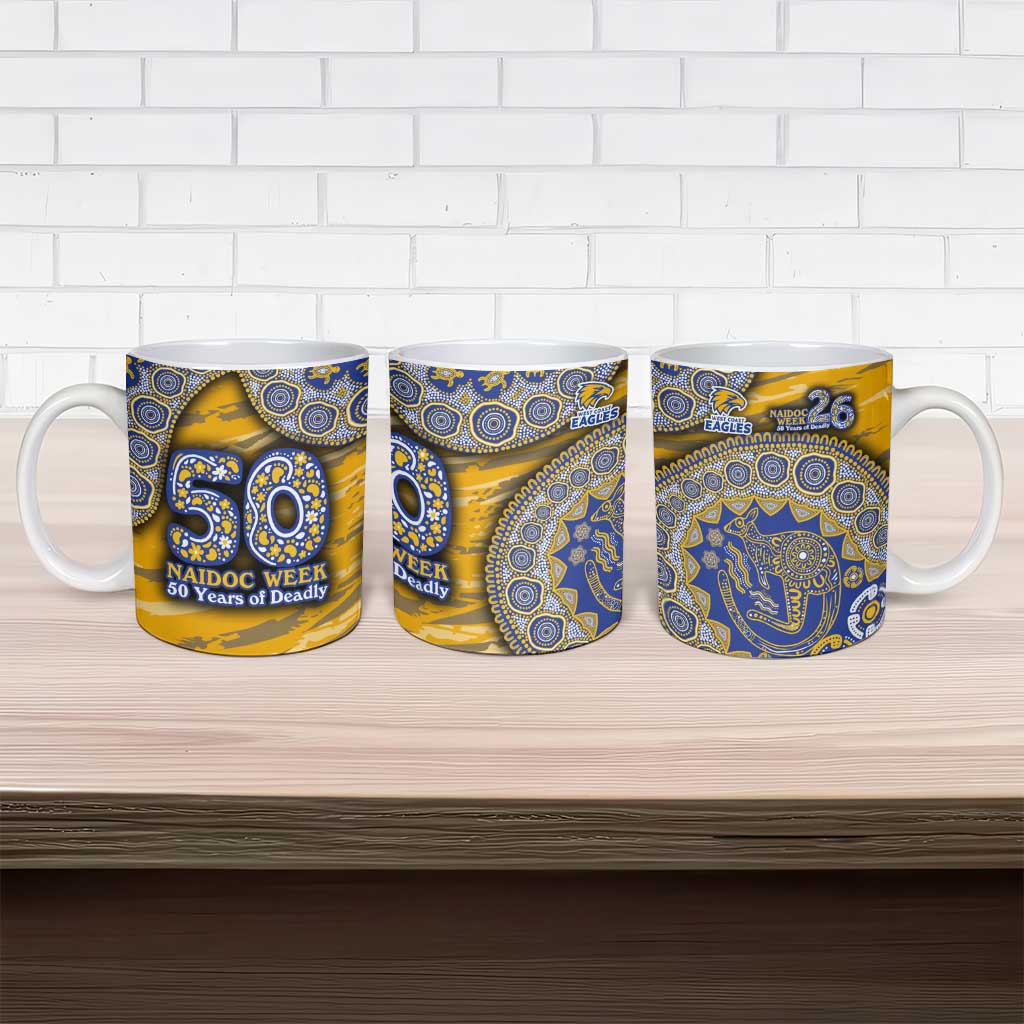 West Coast Eagles NAIDOC Week 2026 Ceramic Mug Australian Aboriginal Dot Art Dreamtime Pattern Style