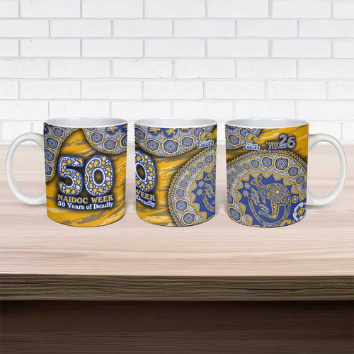 West Coast Eagles NAIDOC Week 2026 Ceramic Mug Australian Aboriginal Dot Art Dreamtime Pattern Style
