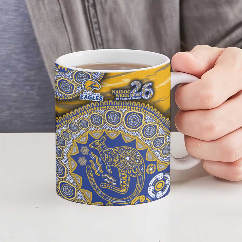 West Coast Eagles NAIDOC Week 2026 Ceramic Mug Australian Aboriginal Dot Art Dreamtime Pattern Style