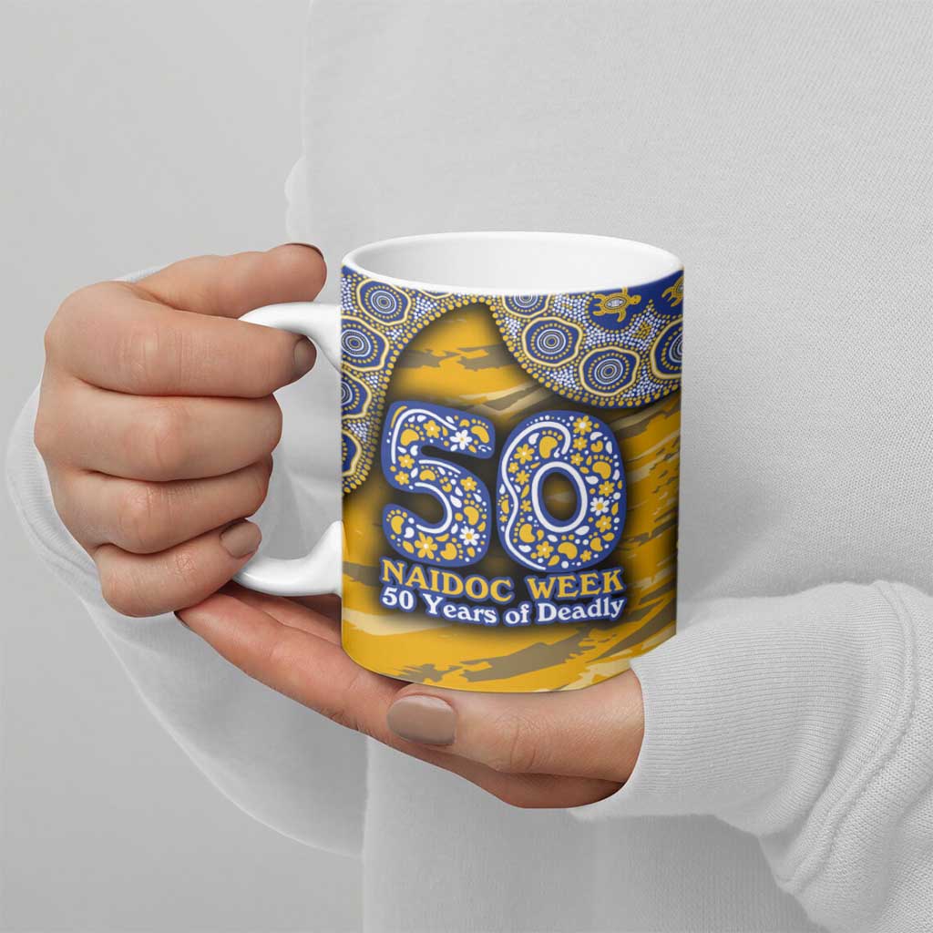 West Coast Eagles NAIDOC Week 2026 Ceramic Mug Australian Aboriginal Dot Art Dreamtime Pattern Style