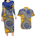 West Coast Eagles NAIDOC Week 2026 Couples Matching Long Sleeve Bodycon Dress and Hawaiian Shirt Australian Aboriginal Dot Art Dreamtime Pattern Style