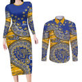 West Coast Eagles NAIDOC Week 2026 Couples Matching Long Sleeve Bodycon Dress and Long Sleeve Button Shirt Australian Aboriginal Dot Art Dreamtime Pattern Style