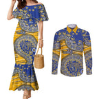 West Coast Eagles NAIDOC Week 2026 Couples Matching Mermaid Dress and Long Sleeve Button Shirt Australian Aboriginal Dot Art Dreamtime Pattern Style