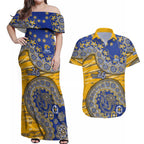West Coast Eagles NAIDOC Week 2026 Couples Matching Off Shoulder Maxi Dress and Hawaiian Shirt Australian Aboriginal Dot Art Dreamtime Pattern Style
