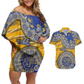 West Coast Eagles NAIDOC Week 2026 Couples Matching Off Shoulder Short Dress and Hawaiian Shirt Australian Aboriginal Dot Art Dreamtime Pattern Style