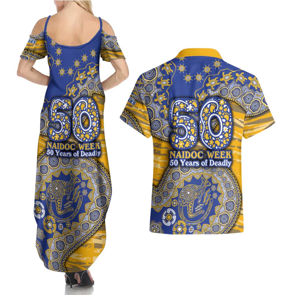 West Coast Eagles NAIDOC Week 2026 Couples Matching Summer Maxi Dress and Hawaiian Shirt Australian Aboriginal Dot Art Dreamtime Pattern Style