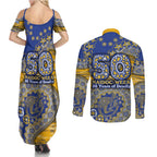 West Coast Eagles NAIDOC Week 2026 Couples Matching Summer Maxi Dress and Long Sleeve Button Shirt Australian Aboriginal Dot Art Dreamtime Pattern Style