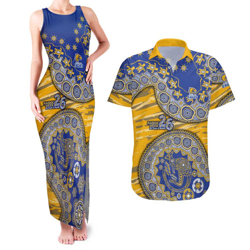 West Coast Eagles NAIDOC Week 2026 Couples Matching Tank Maxi Dress and Hawaiian Shirt Australian Aboriginal Dot Art Dreamtime Pattern Style