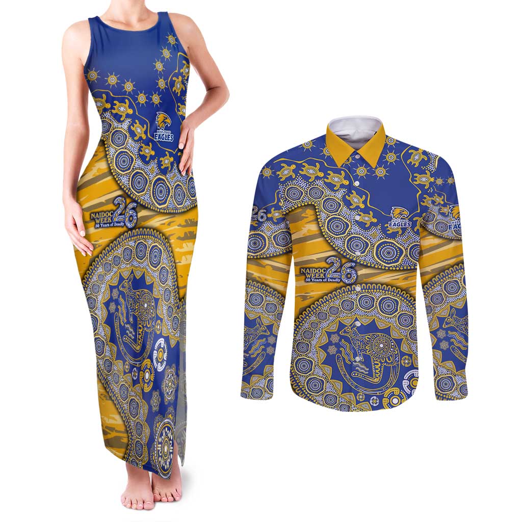West Coast Eagles NAIDOC Week 2026 Couples Matching Tank Maxi Dress and Long Sleeve Button Shirt Australian Aboriginal Dot Art Dreamtime Pattern Style