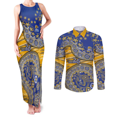 West Coast Eagles NAIDOC Week 2026 Couples Matching Tank Maxi Dress and Long Sleeve Button Shirt Australian Aboriginal Dot Art Dreamtime Pattern Style