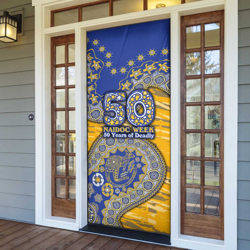 West Coast Eagles NAIDOC Week 2026 Door Cover Australian Aboriginal Dot Art Dreamtime Pattern Style