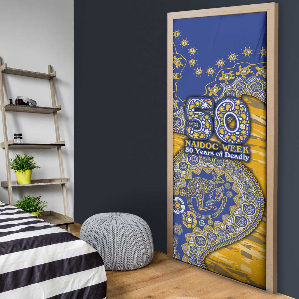 West Coast Eagles NAIDOC Week 2026 Door Cover Australian Aboriginal Dot Art Dreamtime Pattern Style