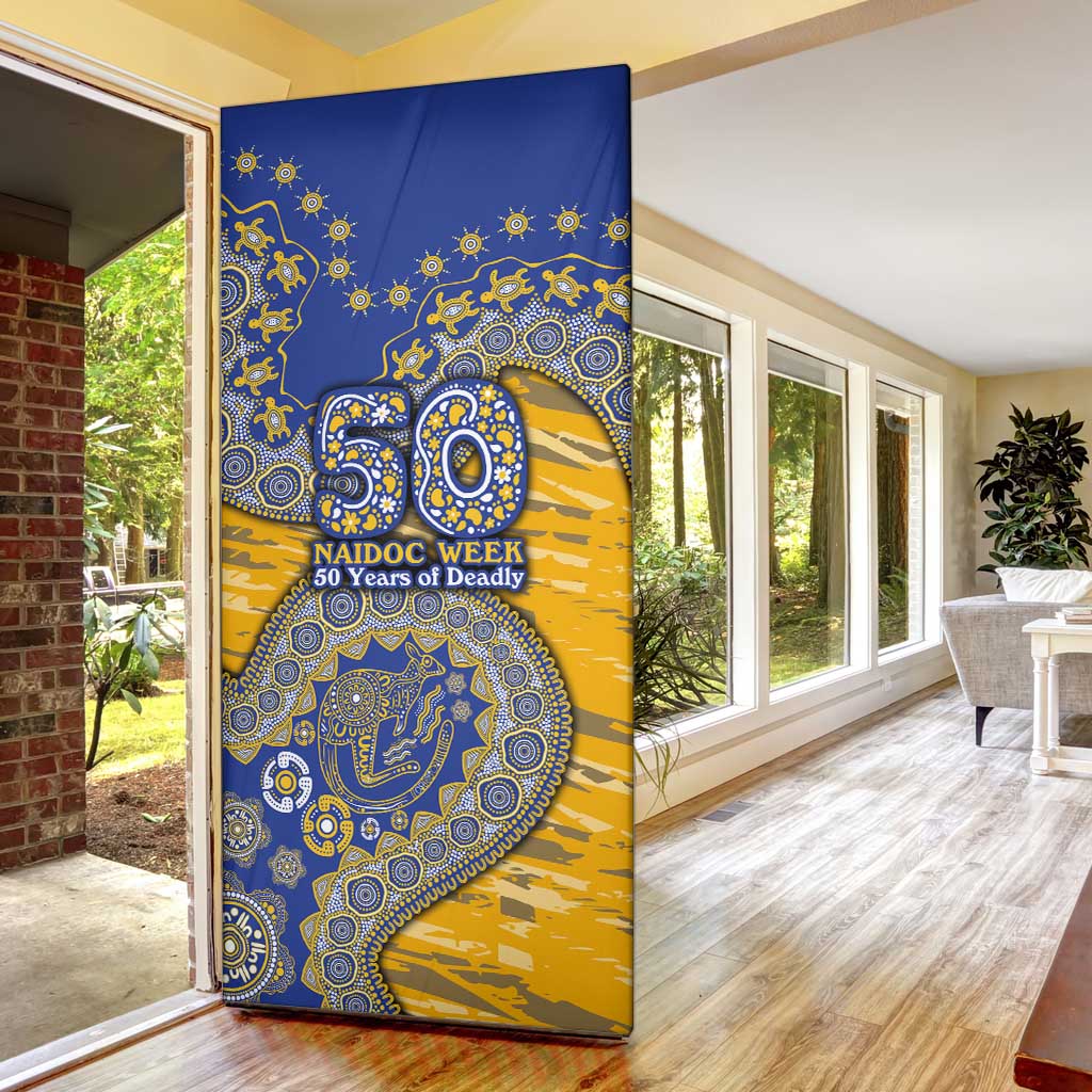 West Coast Eagles NAIDOC Week 2026 Door Cover Australian Aboriginal Dot Art Dreamtime Pattern Style