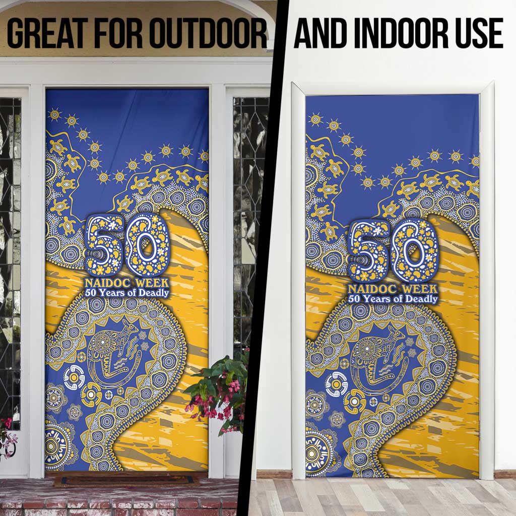 West Coast Eagles NAIDOC Week 2026 Door Cover Australian Aboriginal Dot Art Dreamtime Pattern Style