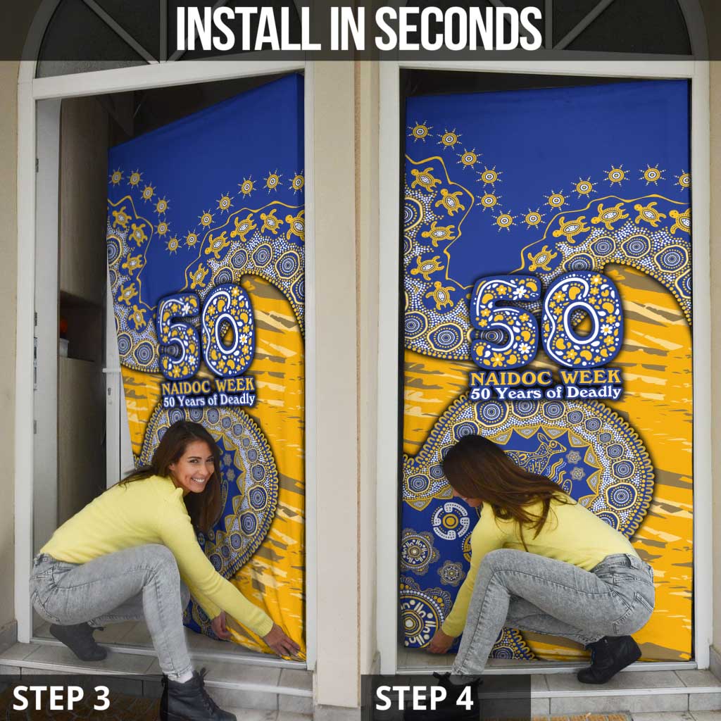 West Coast Eagles NAIDOC Week 2026 Door Cover Australian Aboriginal Dot Art Dreamtime Pattern Style