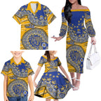 West Coast Eagles NAIDOC Week 2026 Family Matching Off The Shoulder Long Sleeve Dress and Hawaiian Shirt Australian Aboriginal Dot Art Dreamtime Pattern Style