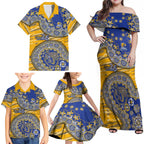 West Coast Eagles NAIDOC Week 2026 Family Matching Off Shoulder Maxi Dress and Hawaiian Shirt Australian Aboriginal Dot Art Dreamtime Pattern Style