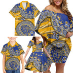West Coast Eagles NAIDOC Week 2026 Family Matching Off Shoulder Short Dress and Hawaiian Shirt Australian Aboriginal Dot Art Dreamtime Pattern Style