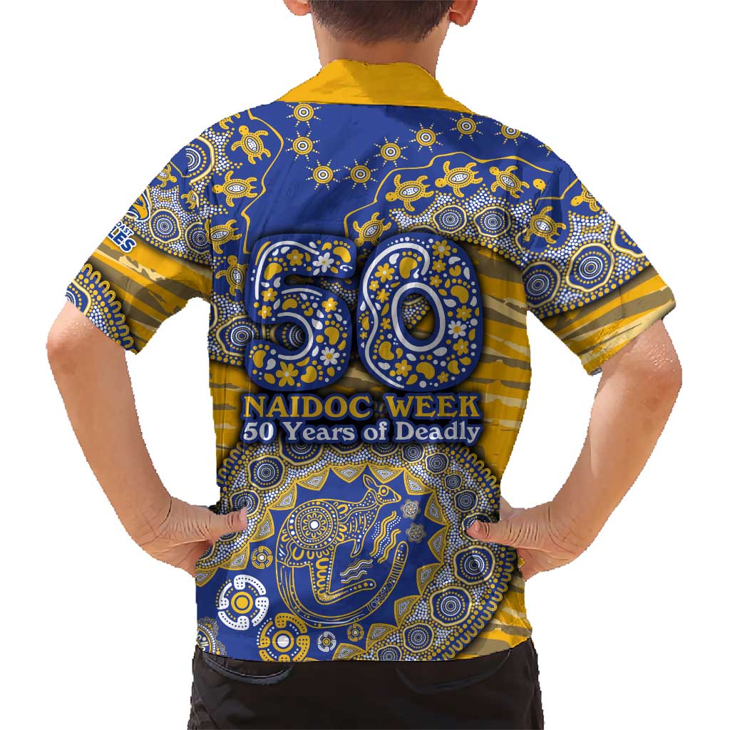 West Coast Eagles NAIDOC Week 2026 Family Matching Puletasi and Hawaiian Shirt Australian Aboriginal Dot Art Dreamtime Pattern Style