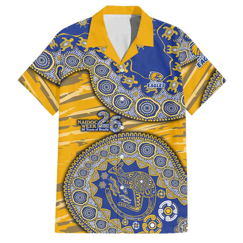 West Coast Eagles NAIDOC Week 2026 Family Matching Puletasi and Hawaiian Shirt Australian Aboriginal Dot Art Dreamtime Pattern Style