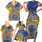 West Coast Eagles NAIDOC Week 2026 Family Matching Short Sleeve Bodycon Dress and Hawaiian Shirt Australian Aboriginal Dot Art Dreamtime Pattern Style