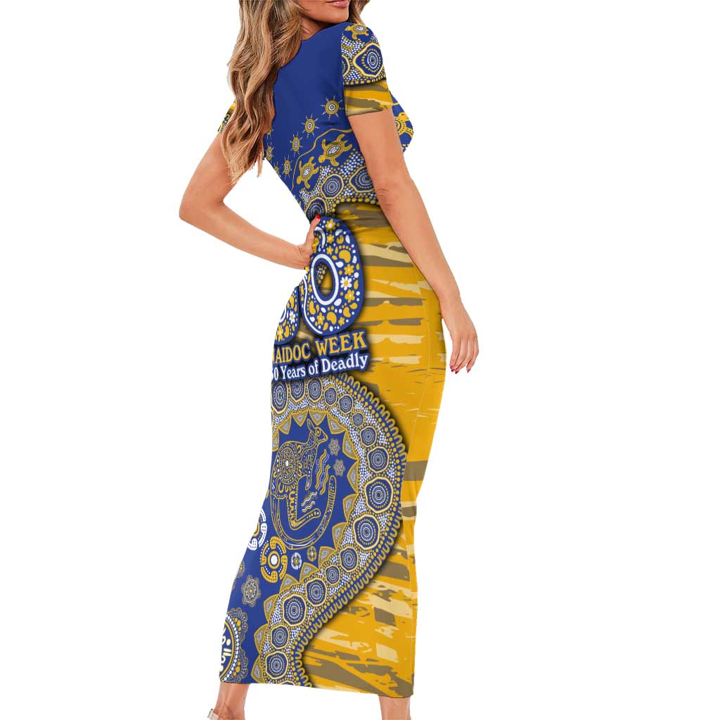 West Coast Eagles NAIDOC Week 2026 Family Matching Short Sleeve Bodycon Dress and Hawaiian Shirt Australian Aboriginal Dot Art Dreamtime Pattern Style