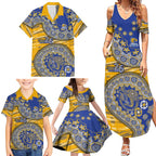 West Coast Eagles NAIDOC Week 2026 Family Matching Summer Maxi Dress and Hawaiian Shirt Australian Aboriginal Dot Art Dreamtime Pattern Style