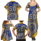 West Coast Eagles NAIDOC Week 2026 Family Matching Summer Maxi Dress and Hawaiian Shirt Australian Aboriginal Dot Art Dreamtime Pattern Style