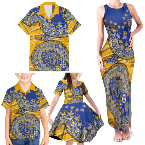 West Coast Eagles NAIDOC Week 2026 Family Matching Tank Maxi Dress and Hawaiian Shirt Australian Aboriginal Dot Art Dreamtime Pattern Style