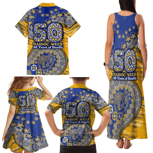 West Coast Eagles NAIDOC Week 2026 Family Matching Tank Maxi Dress and Hawaiian Shirt Australian Aboriginal Dot Art Dreamtime Pattern Style