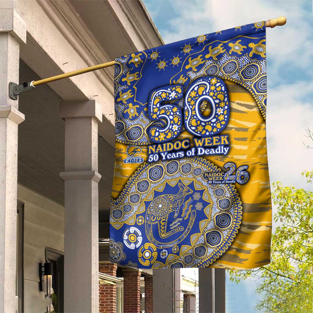 West Coast Eagles NAIDOC Week 2026 Garden Flag Australian Aboriginal Dot Art Dreamtime Pattern Style
