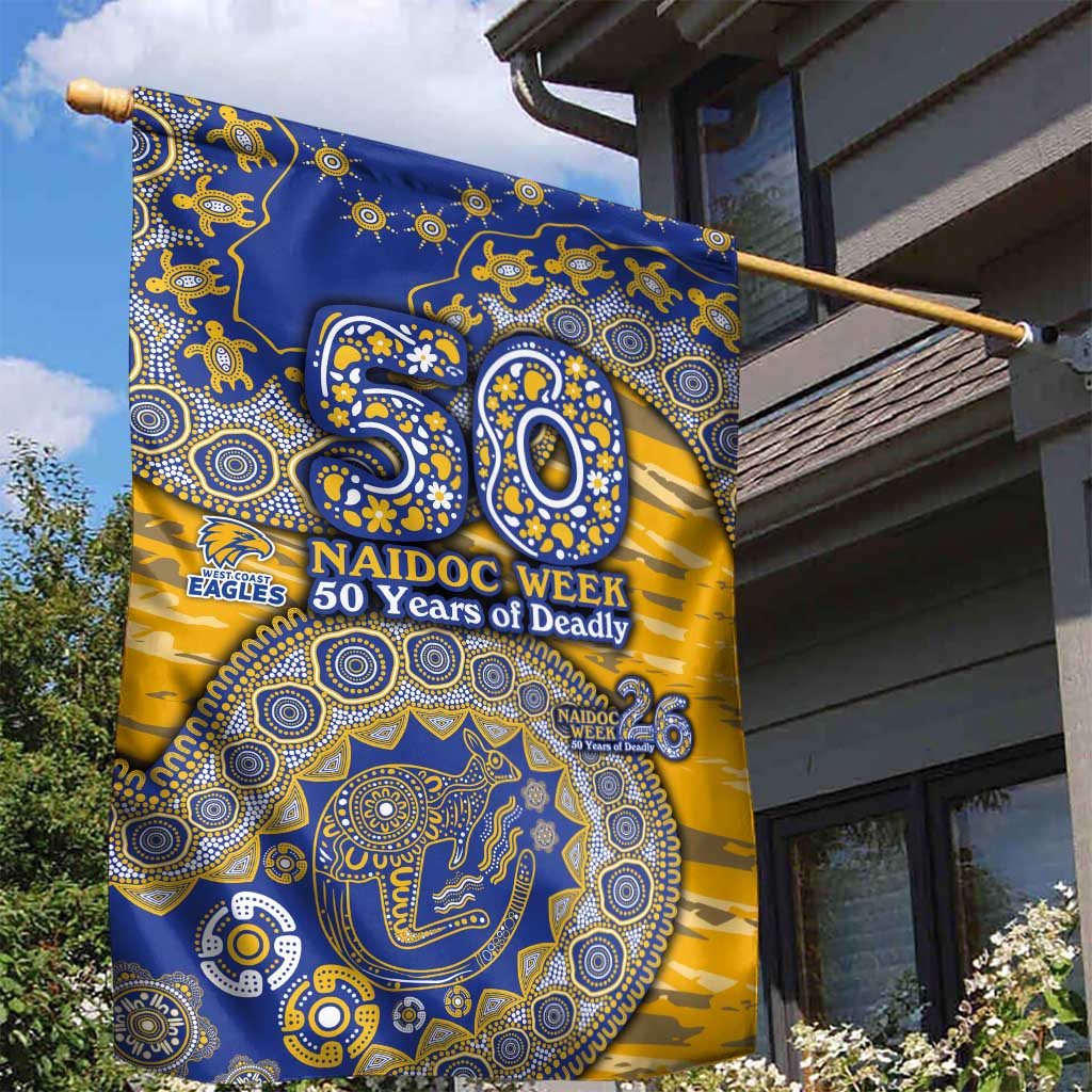 West Coast Eagles NAIDOC Week 2026 Garden Flag Australian Aboriginal Dot Art Dreamtime Pattern Style