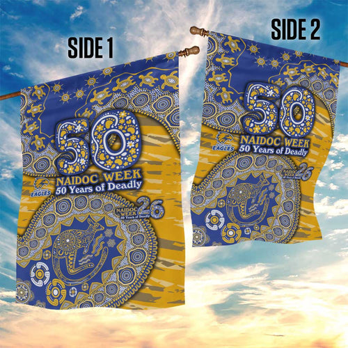 West Coast Eagles NAIDOC Week 2026 Garden Flag Australian Aboriginal Dot Art Dreamtime Pattern Style